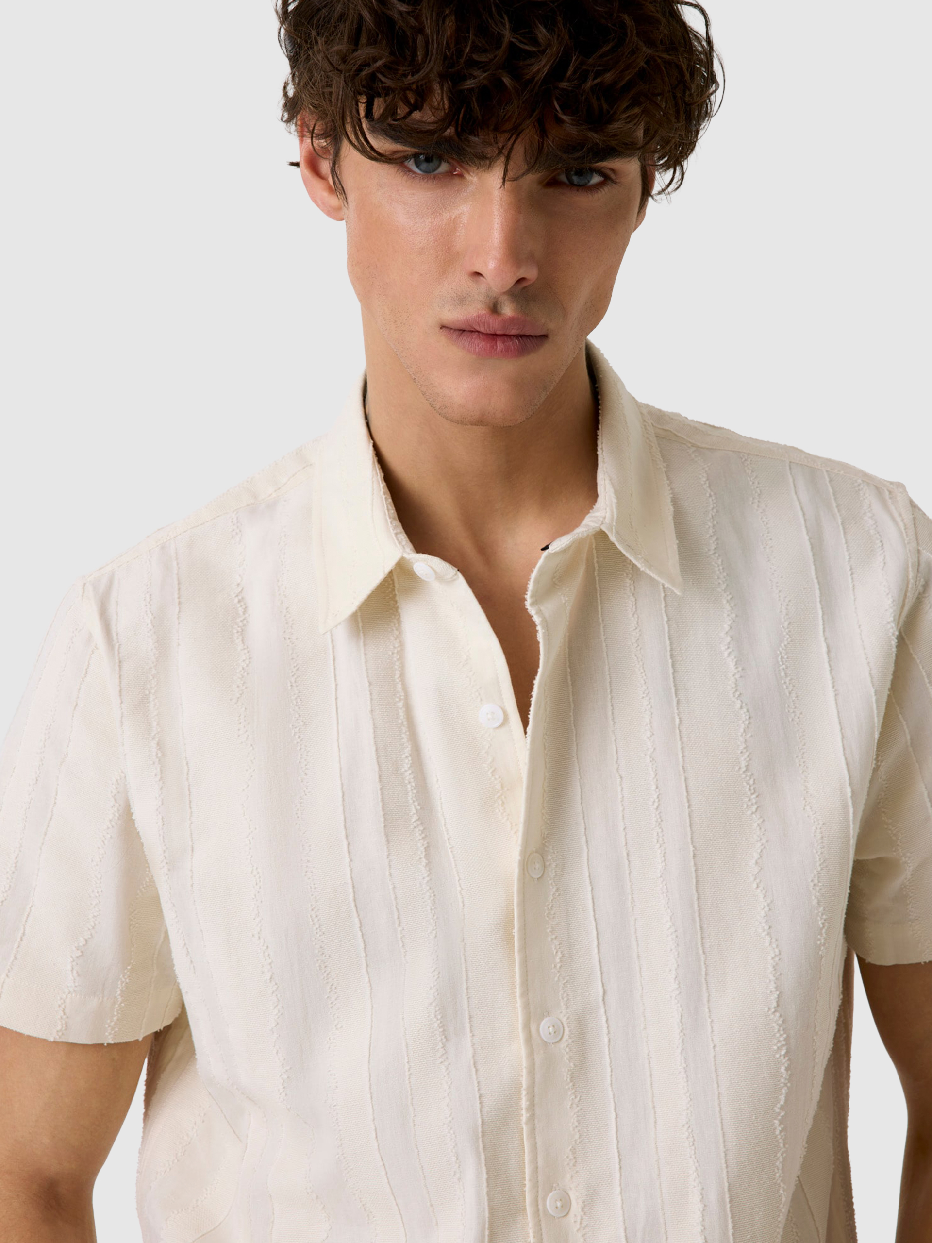 Camisa Hombre Crema Guess