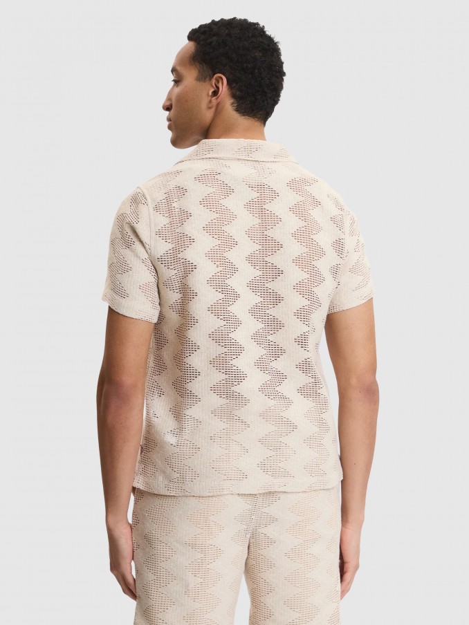 Camisa Hombre Crema Guess