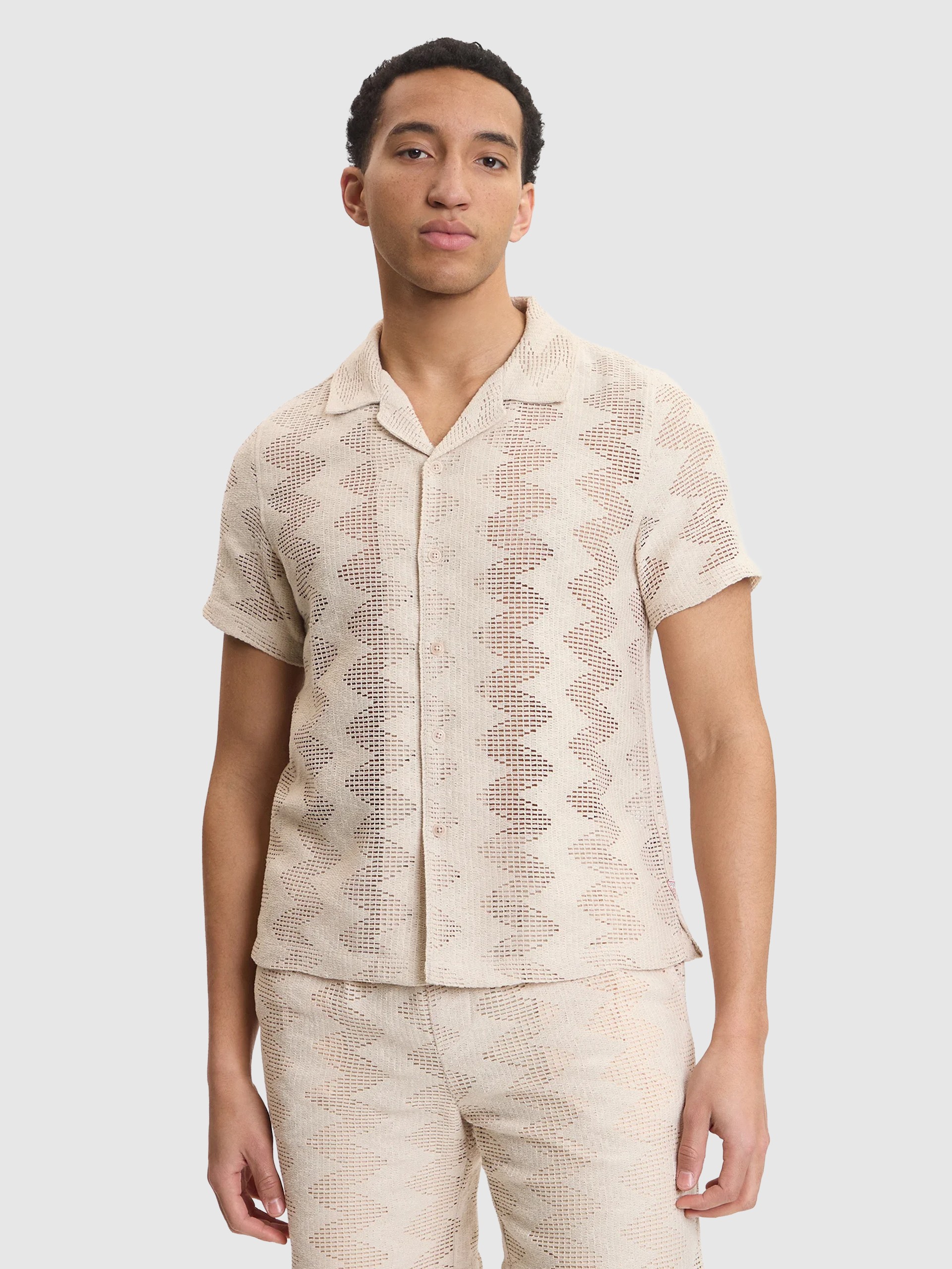 Camisa Hombre Crema Guess