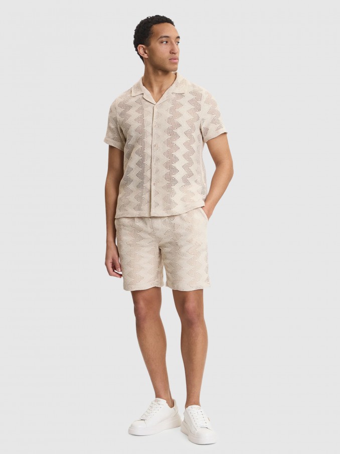 Camisa Hombre Crema Guess