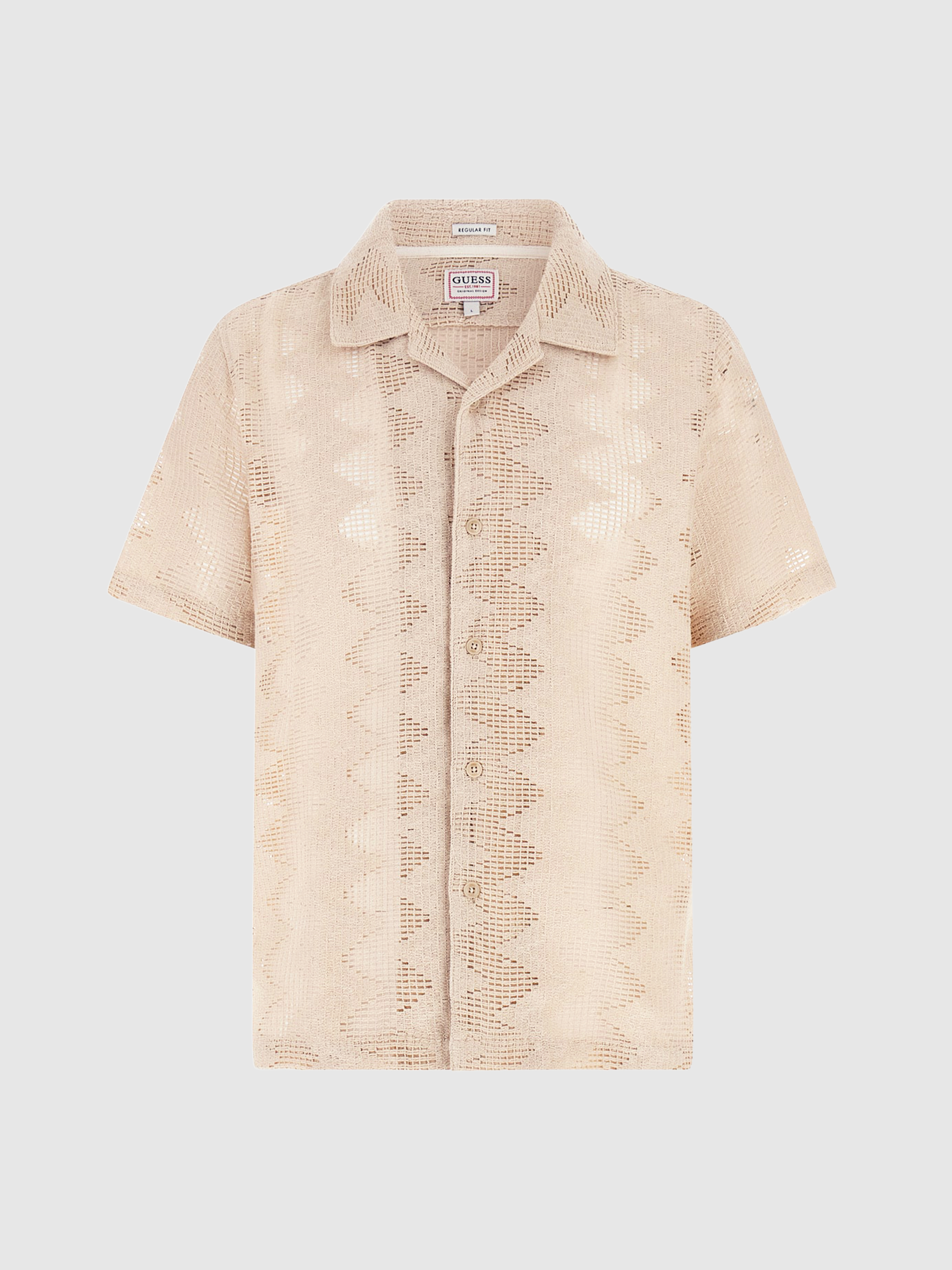 Camisa Hombre Crema Guess
