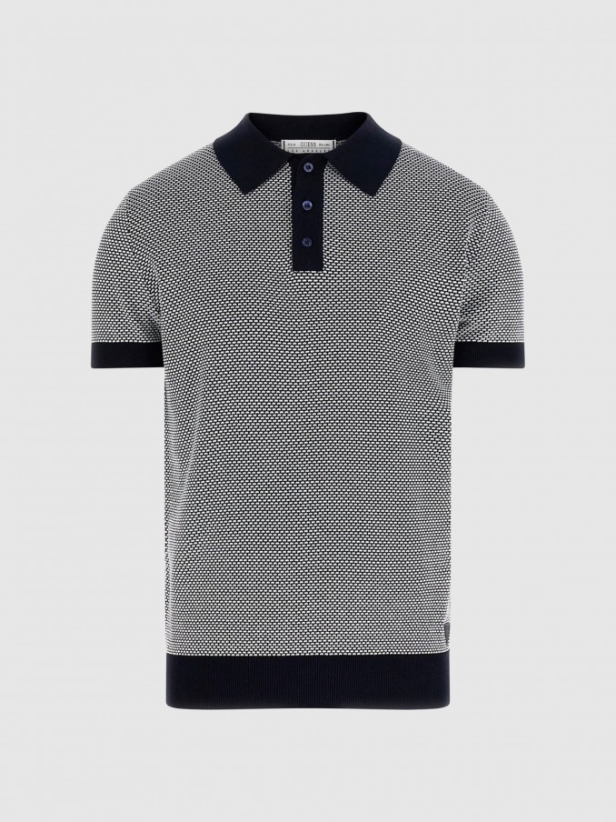 Polo Shirt Man Navy Blue Guess