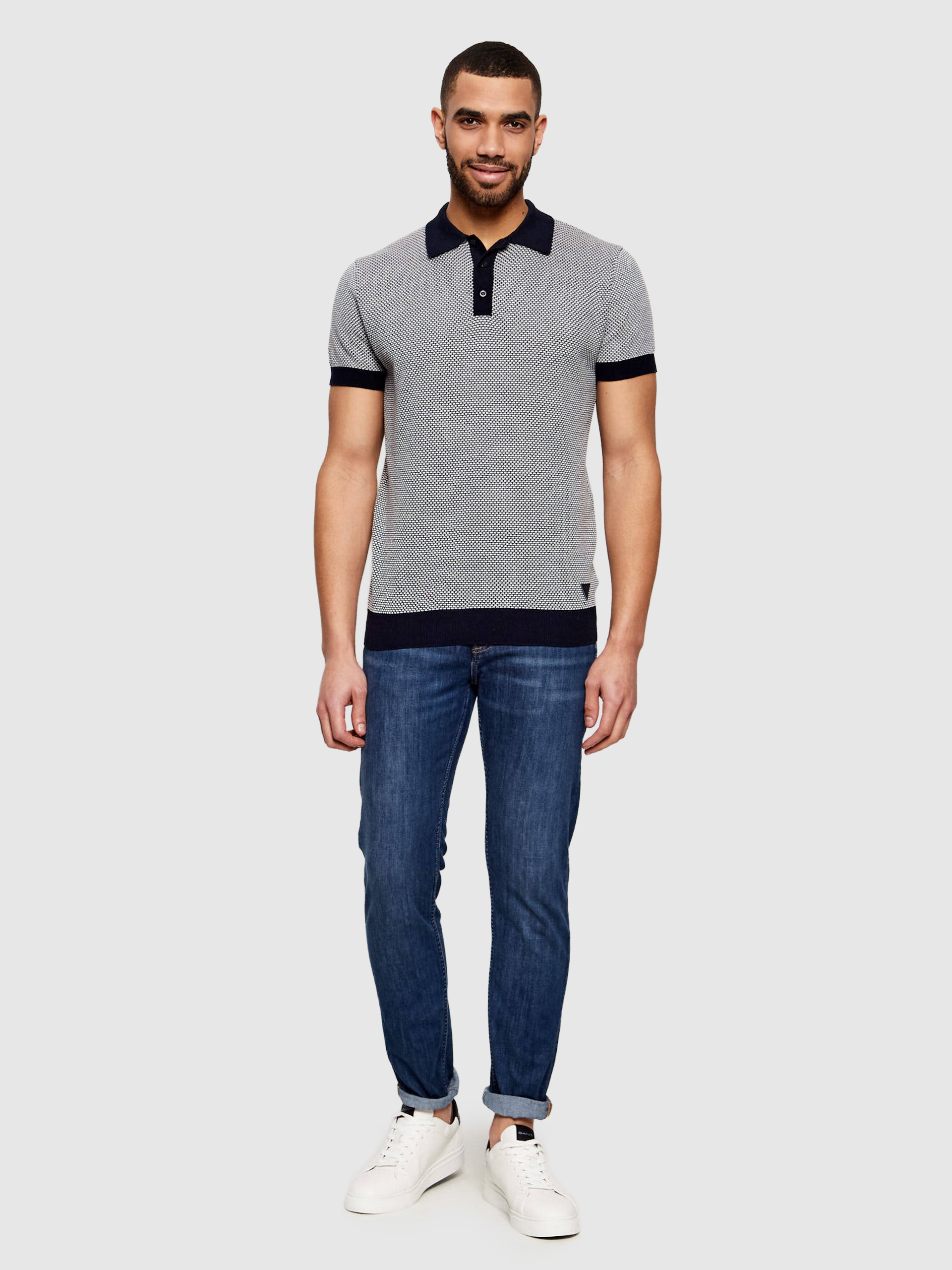 Polo Shirt Man Navy Blue Guess