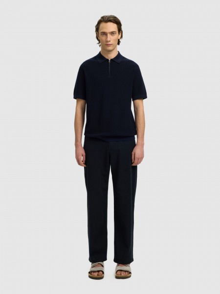 Polo Shirt Man Navy Blue Selected