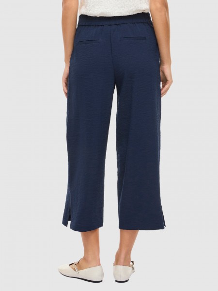 Pants Woman Navy Blue Vila Pants Woman Navy Blue Vila