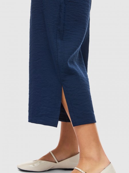 Pants Woman Navy Blue Vila Pants Woman Navy Blue Vila
