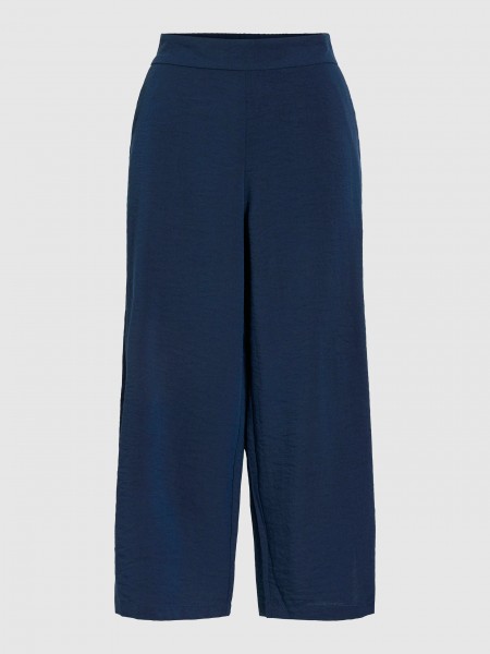 Pants Woman Navy Blue Vila Pants Woman Navy Blue Vila