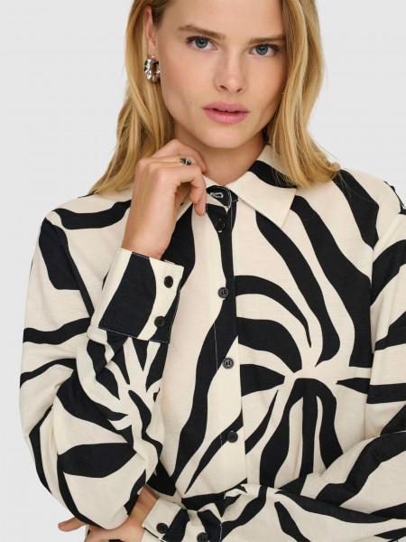 Camisa Only Mulher Onlsakura Ls Reg Shirt Wvn