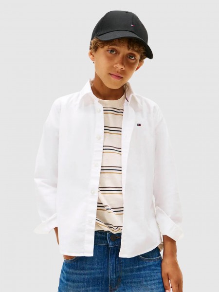 Camisa Tommy Hilfiger Menino Flag Oxford Shirt Ls