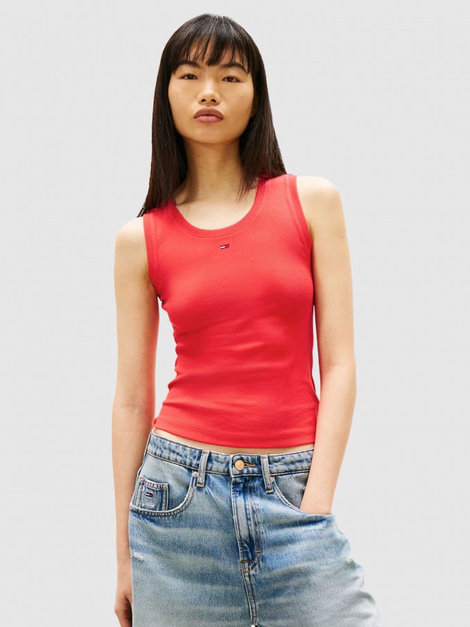 T-Shirt Woman Red Tommy Jeans