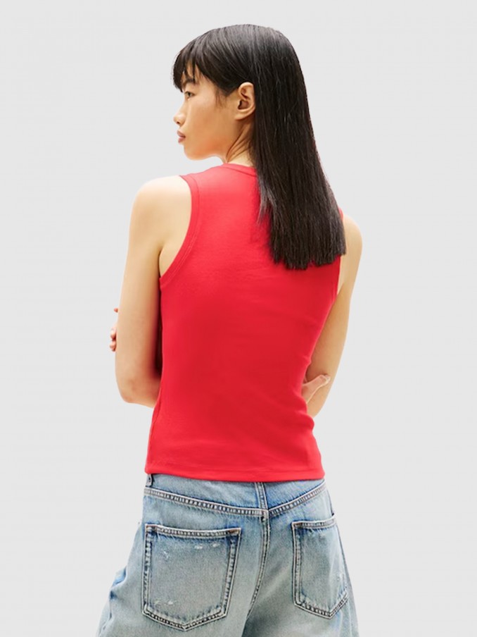 T-Shirt Woman Red Tommy Jeans