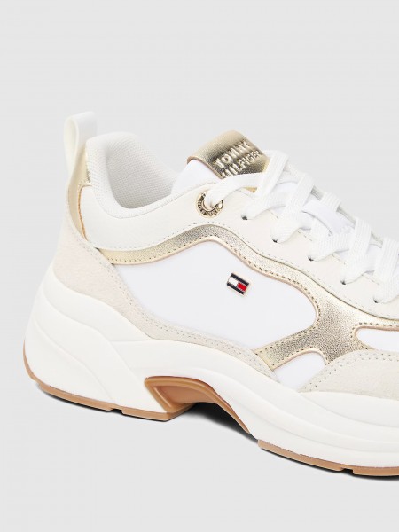 Sapatilha Tommy Hilfiger Mulher Th Chunky Runner  Metallic
