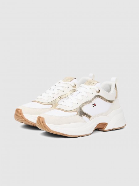 Sapatilha Tommy Hilfiger Mulher Th Chunky Runner  Metallic