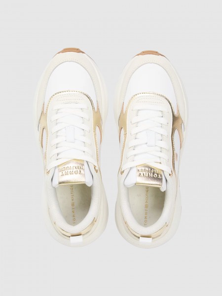Sapatilha Tommy Hilfiger Mulher Th Chunky Runner  Metallic