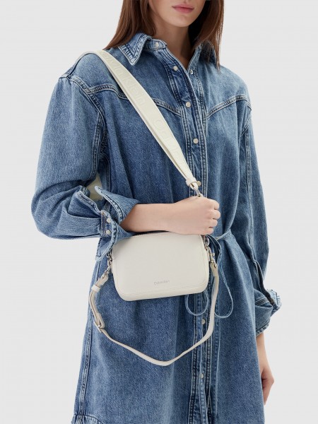 Mala Calvin Klein Mulher Webbing Double Strap Camera Bag