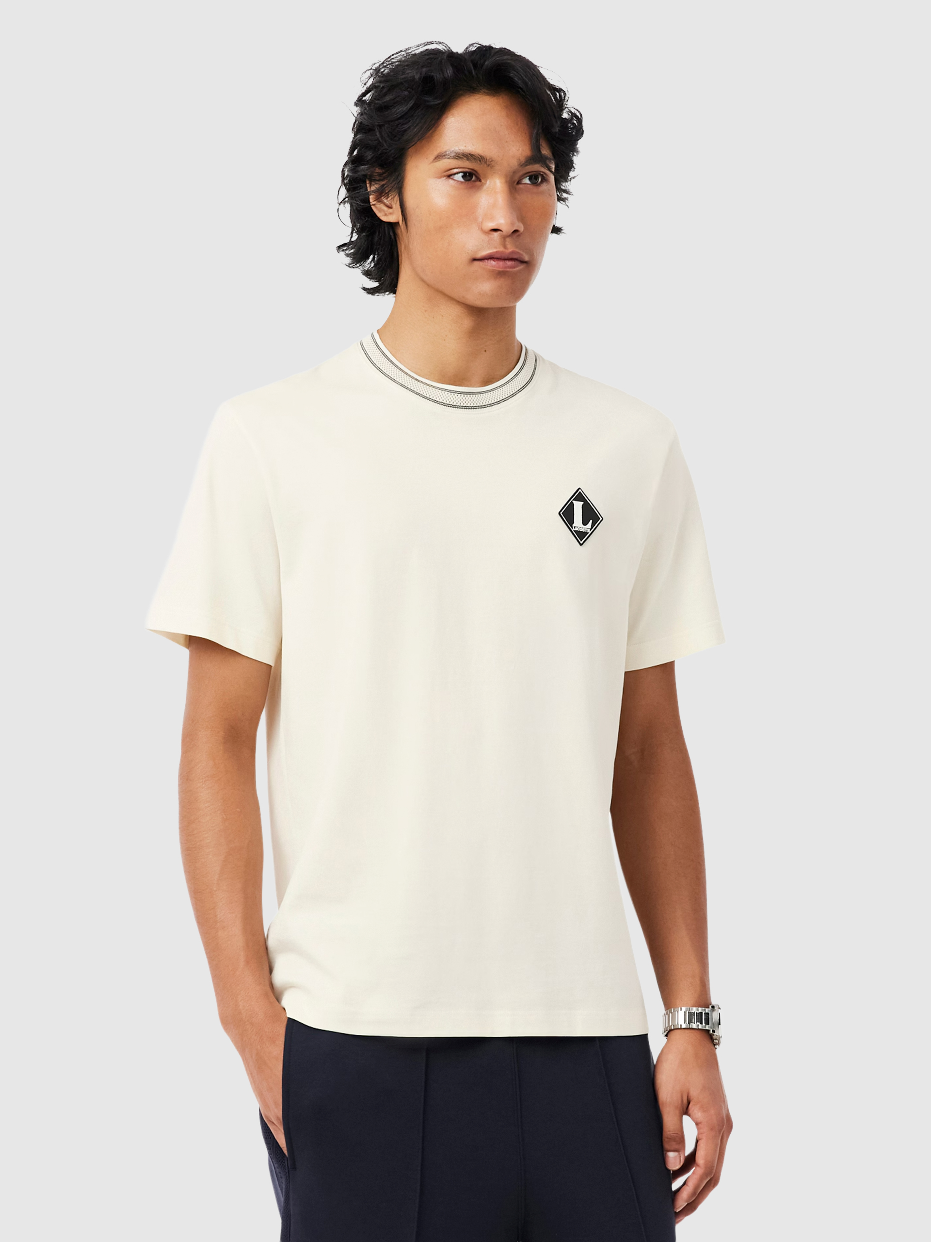 T-Shirt Lacoste Homem French Made Badge Accent Cotton Tshirt