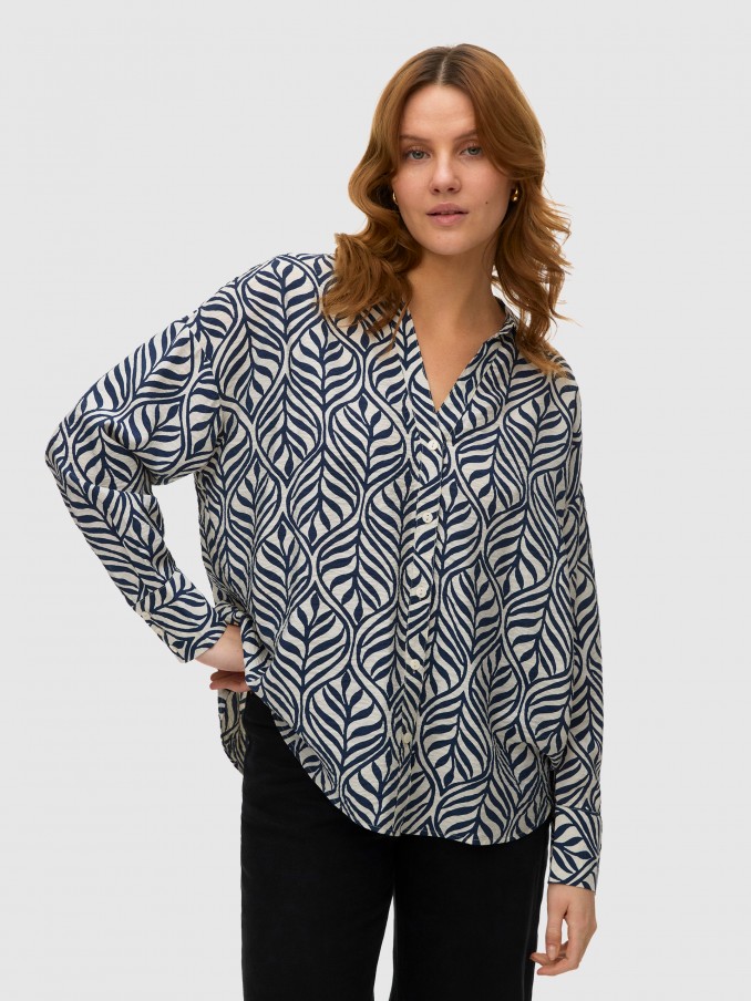 Camisa Vero Moda Mulher Vmjosie Ls Oversize Shirt Wvn Ga
