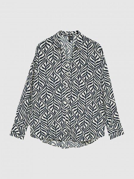 Camisa Vero Moda Mulher Vmjosie Ls Oversize Shirt Wvn Ga
