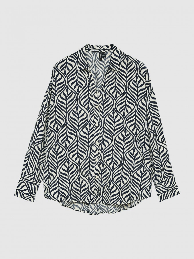 Camisa Vero Moda Mulher Vmjosie Ls Oversize Shirt Wvn Ga