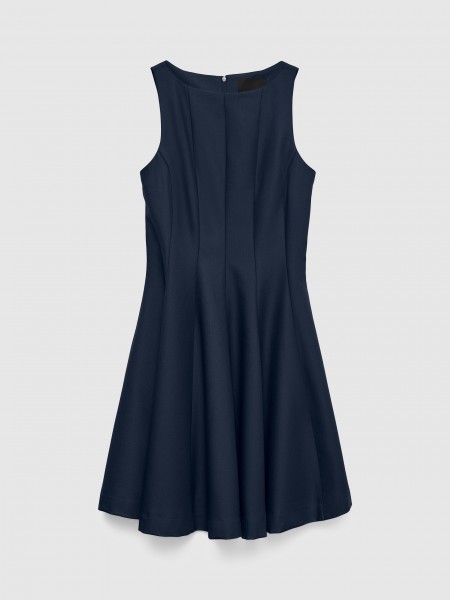Dress Woman Navy Blue Vero Moda Dress Woman Navy Blue Vero Moda