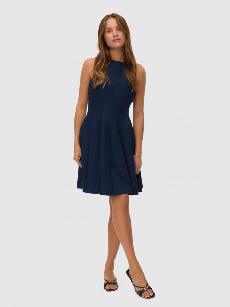 Dress Woman Navy Blue Vero Moda Dress Woman Navy Blue Vero Moda