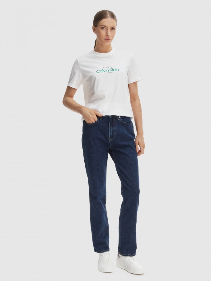 Camiseta Mujer Blanco Calvin Klein