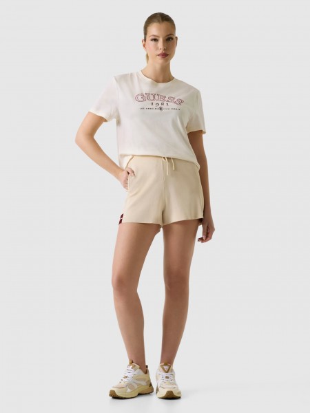 T-Shirt Guess Mulher Arianna Ss Cn Boxy T-Shirt