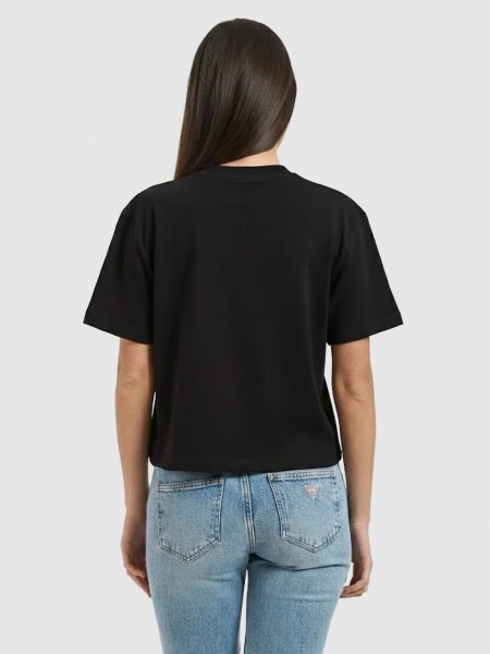 T-Shirt Guess Mulher Arianna Ss Cn Boxy T-Shirt