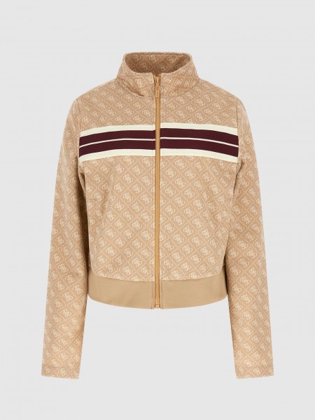 Casaco Guess Mulher 4G Jacquard Full Zip Sweatshir