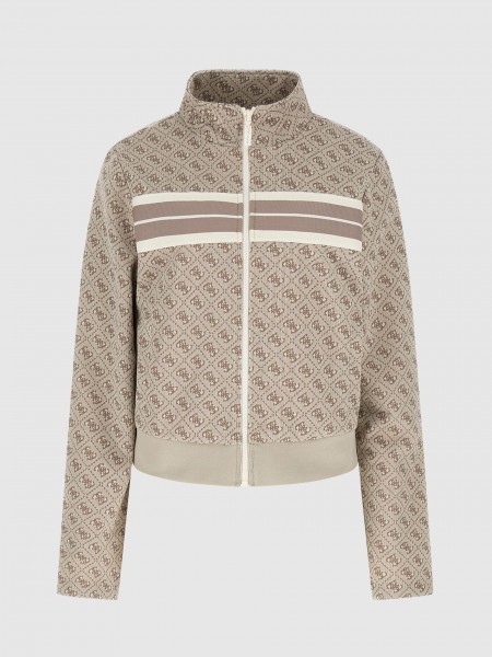 Casaco Guess Mulher 4G Jacquard Full Zip Sweatshir