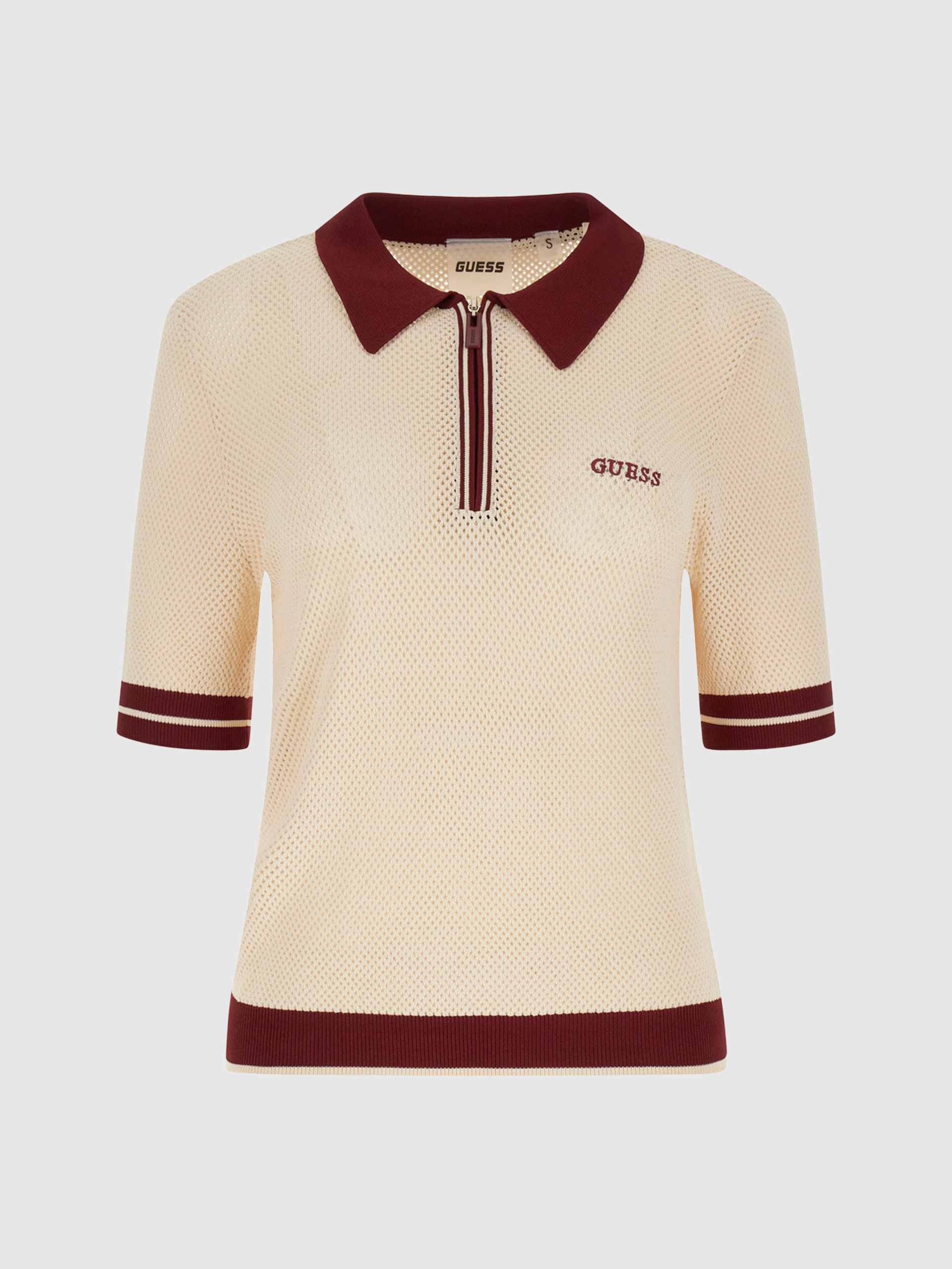 Polo Guess Mulher Gabry Ss Cropped Polo Swtr