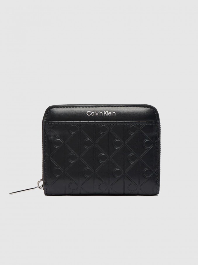 Carteira Calvin Klein Mulher Emblem Aop Embossed Zip Around