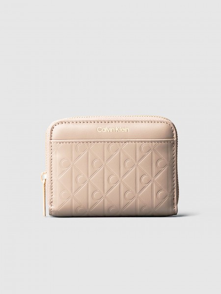 Carteira Calvin Klein Mulher Emblem Aop Embossed Zip Around