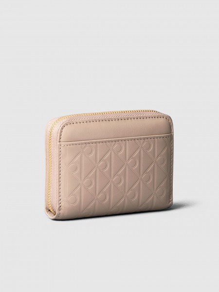 Carteira Calvin Klein Mulher Emblem Aop Embossed Zip Around