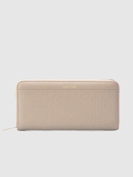 Carteira Calvin Klein Mulher Emblem Aop Embossed Long Wallet