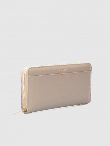 Carteira Calvin Klein Mulher Emblem Aop Embossed Long Wallet