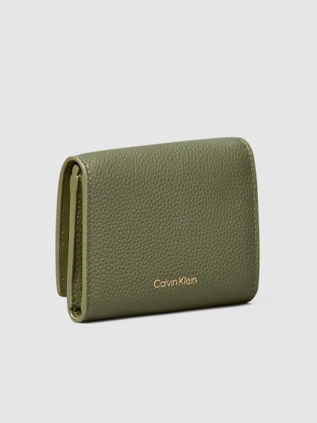 Carteira Calvin Klein Mulher Emblem Hw Pebble Trifold W/zip Carteira Calvin Klein Mulher Emblem Hw Pebble Trifold W/zip