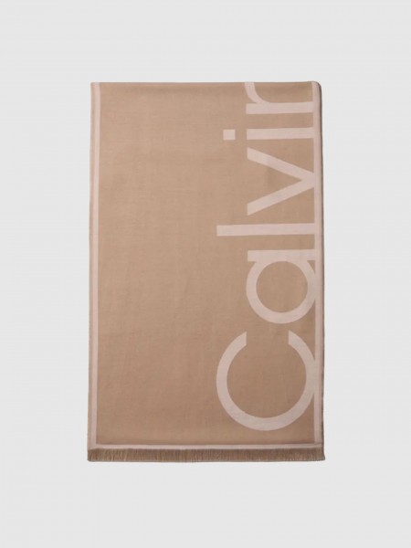 Cachecol Calvin Klein Mulher Oversized Logo Lw Jacquard Stole