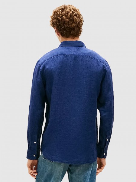 Camisa Tommy Hilfiger Homem Pigment Dyed Li Solid Rf Shirt