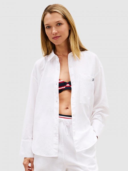 Camisa Tommy Hilfiger Mulher Oversized Shirt (Ext Sizing)
