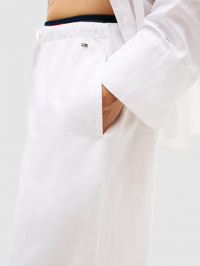 Pantalones Mujer Blanco Tommy Hilfiger
