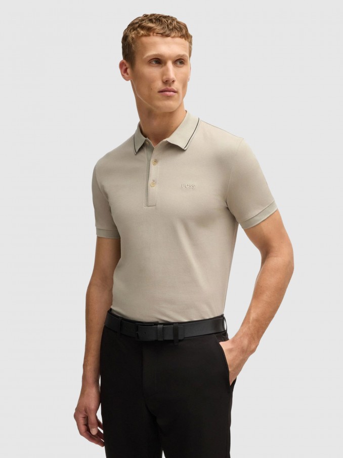 Polo Shirt Man Cream Boss - Orange