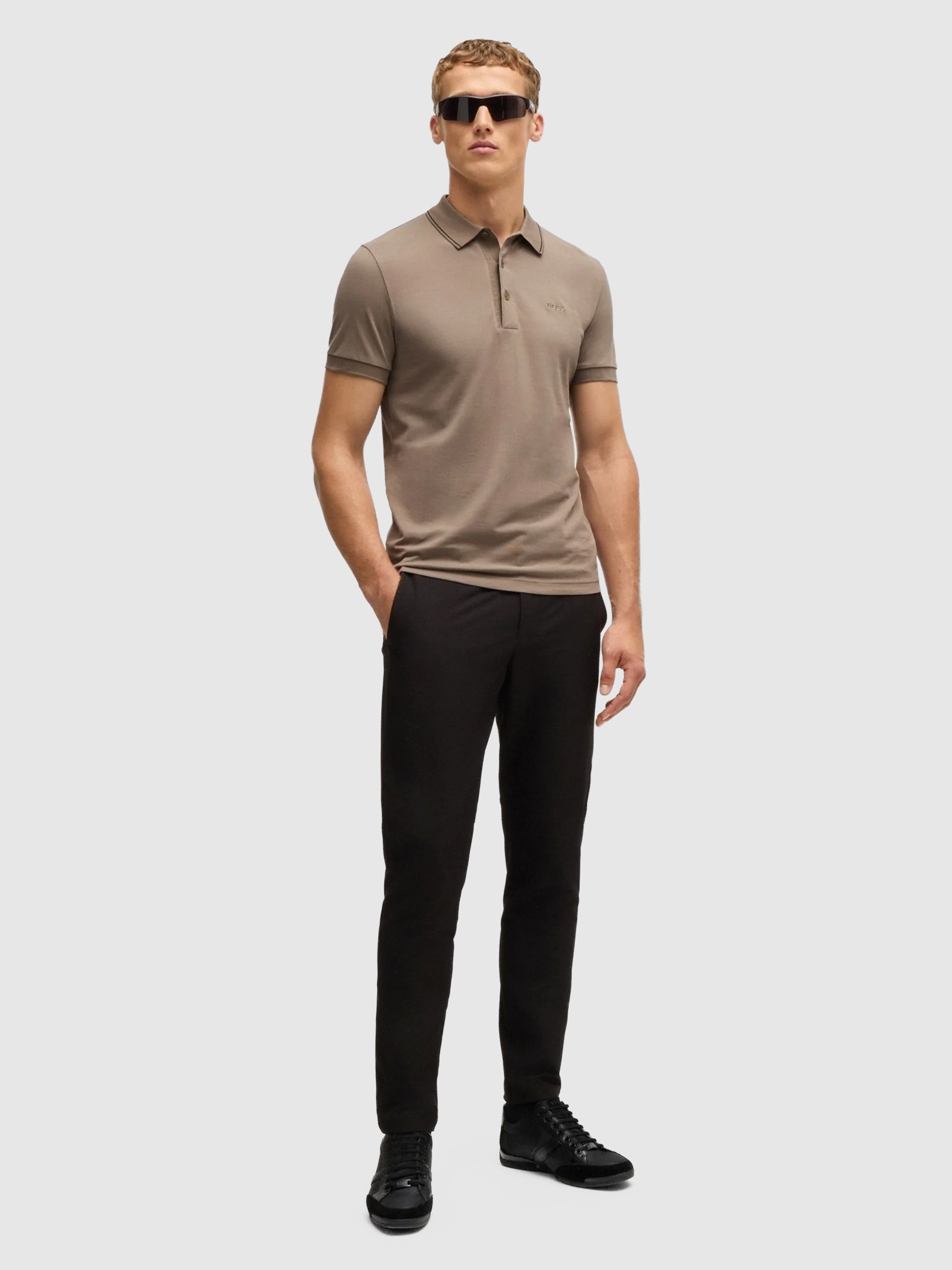 Polo Shirt Man Beige Boss - Orange
