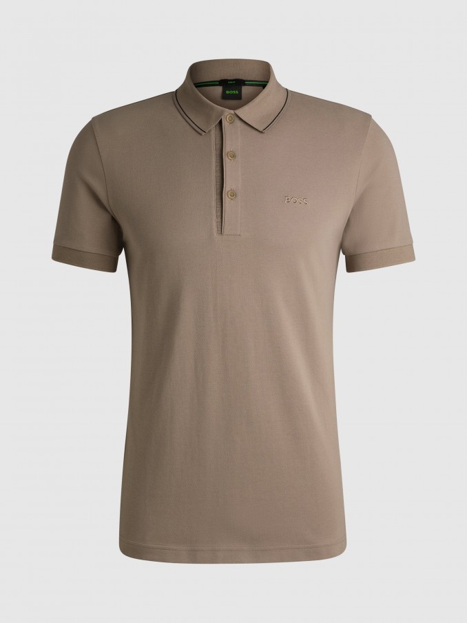 Polo Shirt Man Beige Boss - Orange