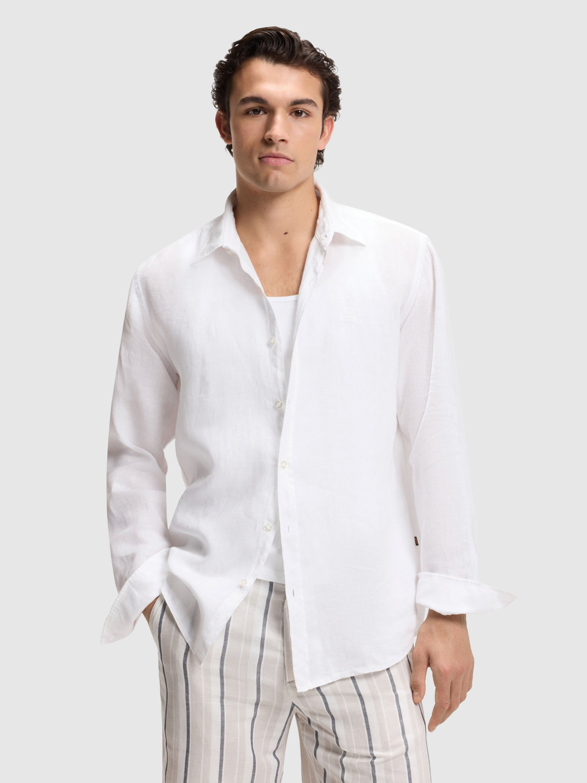 Shirt Man White Boss - Orange