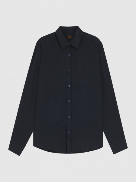 Shirt Man Navy Blue Boss - Orange Shirt Man Navy Blue Boss - Orange