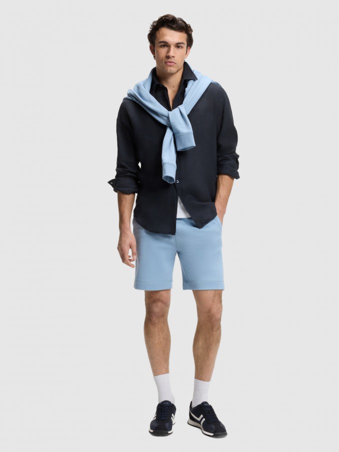 Shirt Man Navy Blue Boss - Orange
