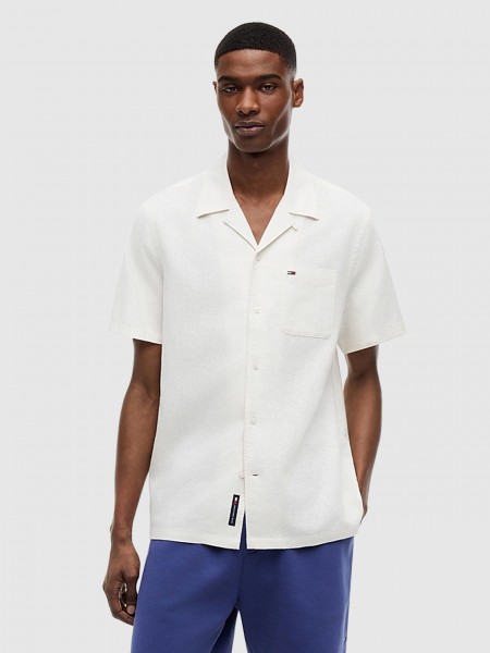 Shirt Man White Tommy Jeans Shirt Man White Tommy Jeans