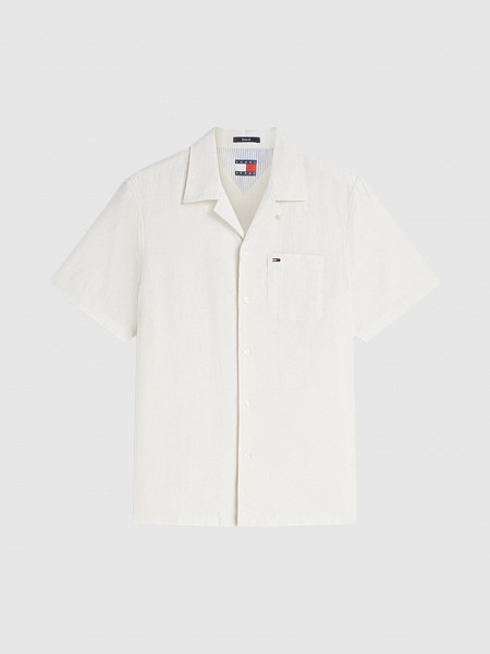 Shirt Man White Tommy Jeans Shirt Man White Tommy Jeans