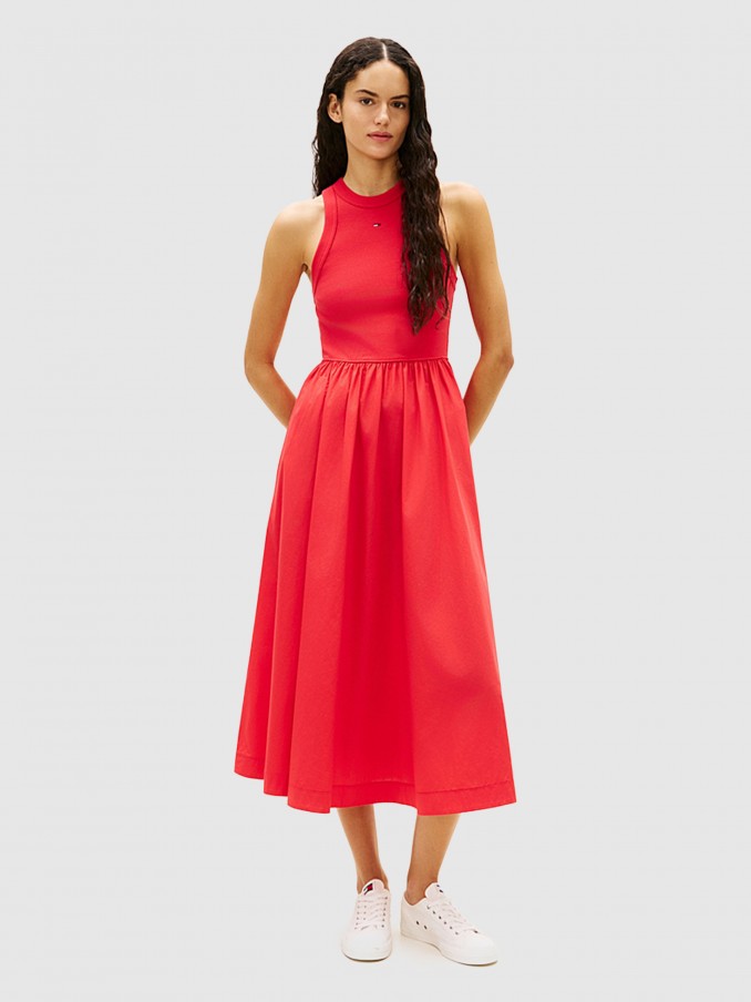 Dress Woman Red Tommy Jeans